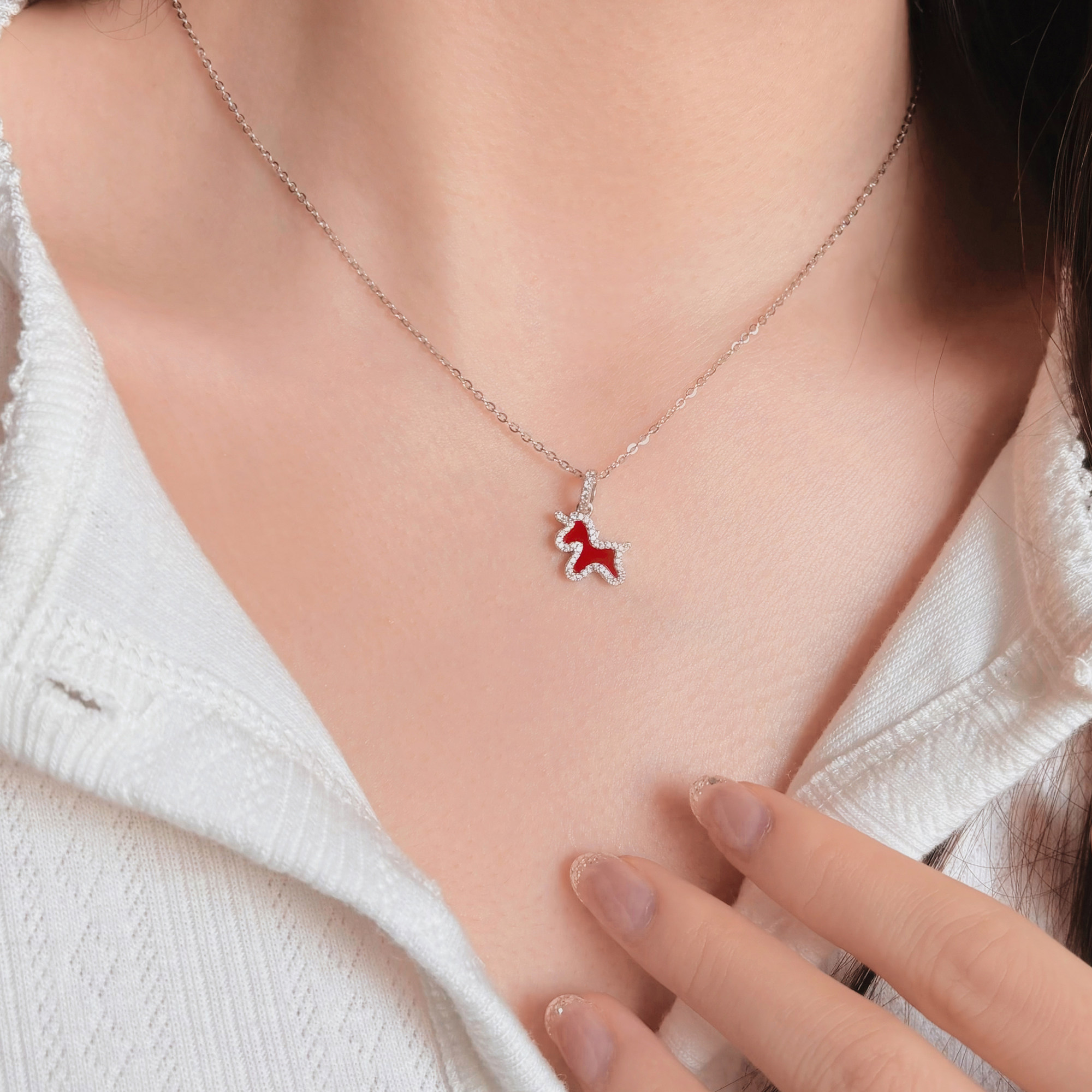 S925银少女清新百搭项链