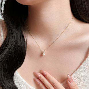 岚屿 美翻了S925鱼尾小珍珠项链女甜妹少女温柔系锁骨链 海洋精灵