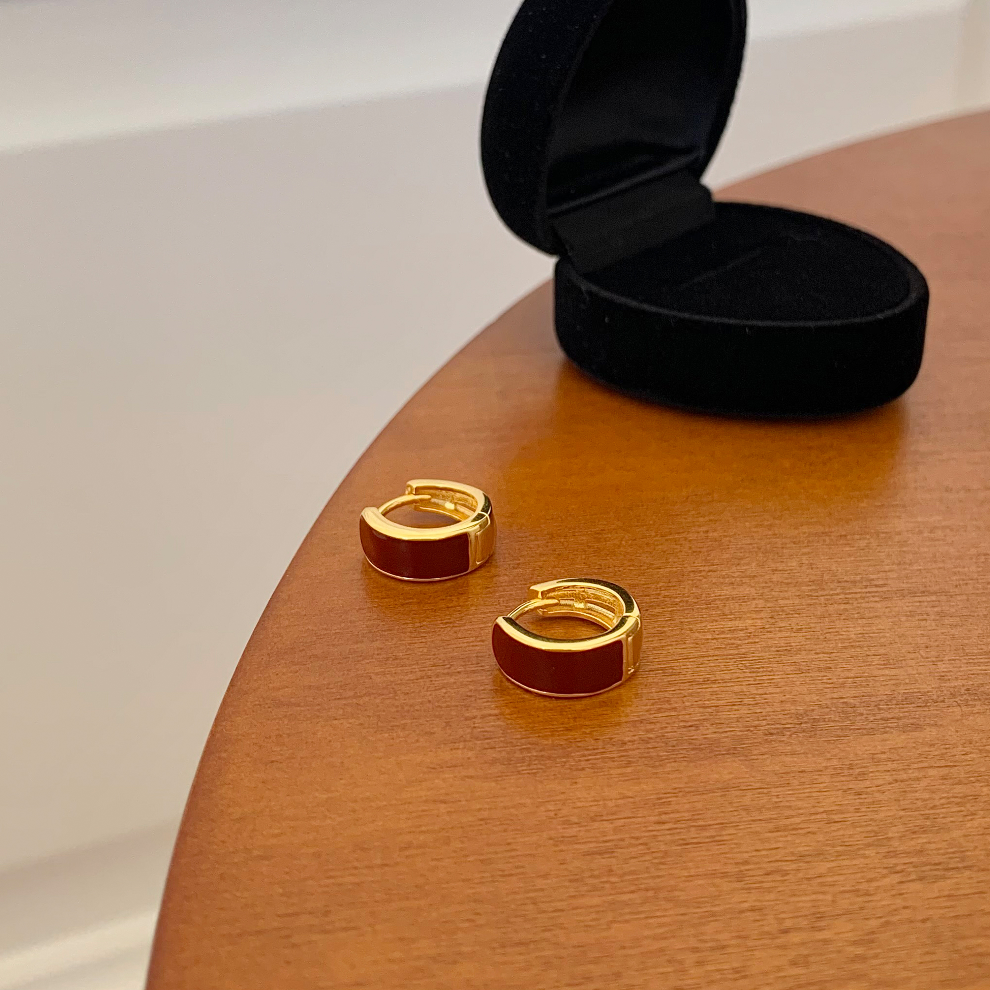 愿如意/秋冬纯银红色高级感耳环