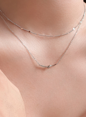 岚屿 冰上芭蕾 时尚简约通勤锁骨链 925纯银防过敏笑脸项链 礼物