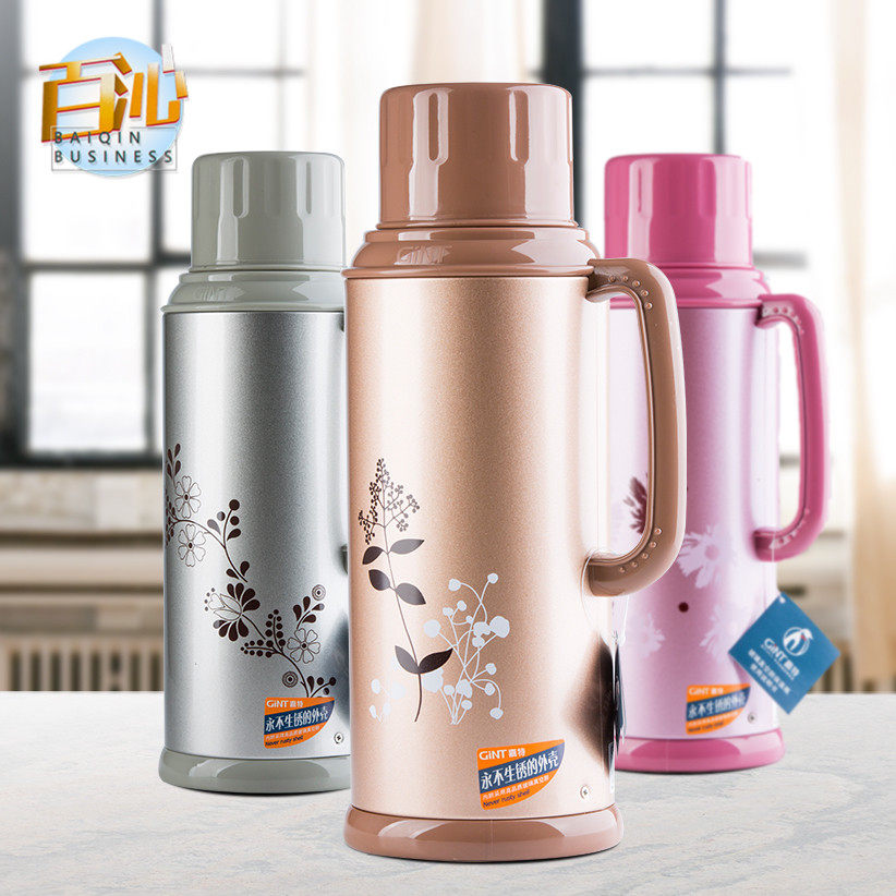 嘉特家用开水结婚红色保温瓶热水壶热水瓶玻璃内胆暖瓶不锈钢暖壶