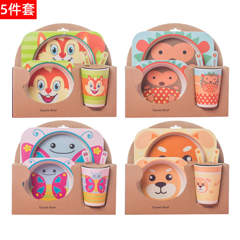 竹纤维儿童餐具套装创意卡通饭碗