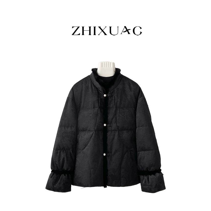 【黎】新中式短款水貂毛皮草女冬季国风温柔千金高级感白鹅绒外套,女装/女士精品,羽绒服,淘宝优惠券,粉丝福利购,淘宝优惠卷