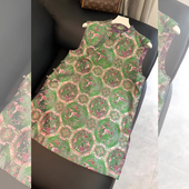 新款 新中式 国风鸳鸯花窗纹绿色提花马甲女2025夏季 轻奢典雅上衣潮