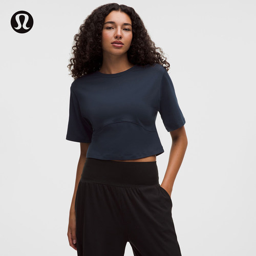 Luon 女士瑜伽阔袖锁孔设计短袖 T 恤丨lululemon丨LW3LFCS