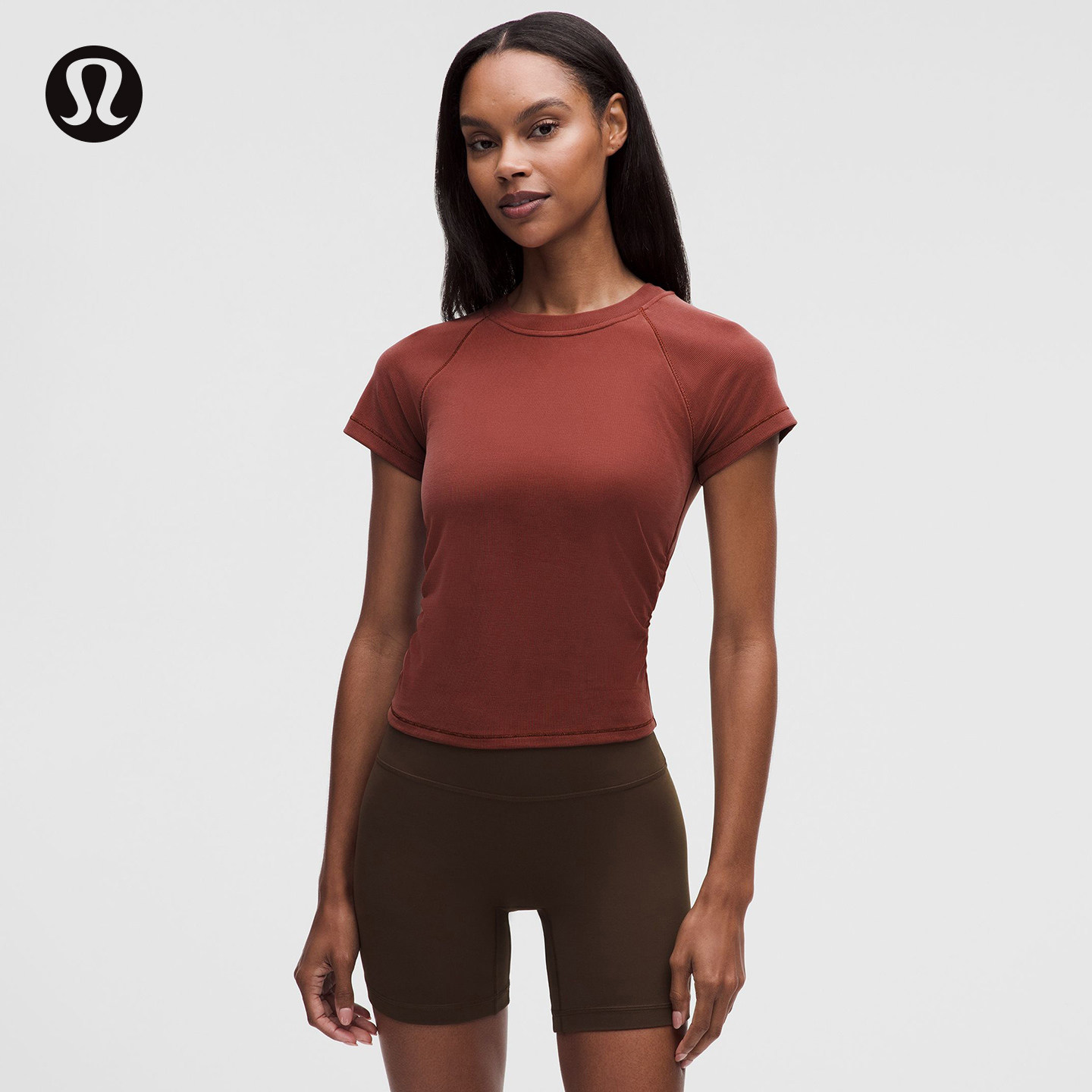 Micro-Rib Softstreme女士罗纹短袖T恤 速干丨lululemon丨LW3KUYS - 实物图
