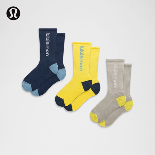 Daily Essential 中筒袜 *3 双装丨lululemon丨LU9DWVS