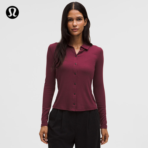 Hold Tight 女士紧身剪裁带领长袖衬衫丨lululemon丨LW3IA5S