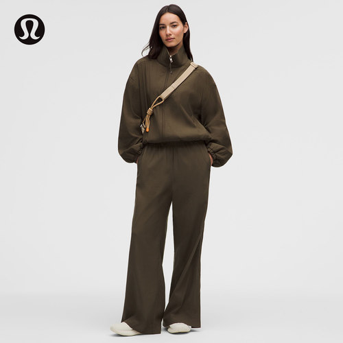 LuluLinen 女士高腰宽松剪裁长裤 *短款丨lululemon丨LW5IJHS