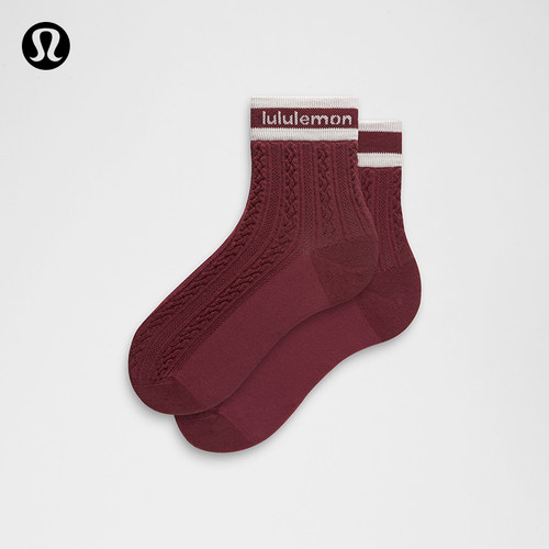Cable-Knit 绞花针织短筒袜丨lululemon丨LU9DBWS