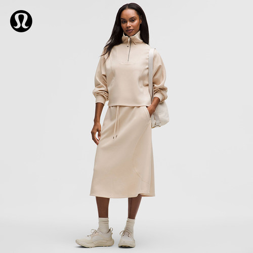 Side-Zip 女士侧边拉链罗纹拼接中长半身裙丨lululemon丨LW8AROS