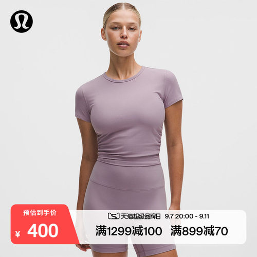 All It Takes女士运动短袖 T 恤*罗纹Nulu™丨lululemon丨LW3GNAS