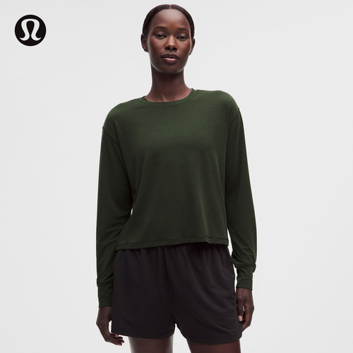 Jersey 女士训练平纹针织长袖 T 恤丨lululemon丨LW3JR0S