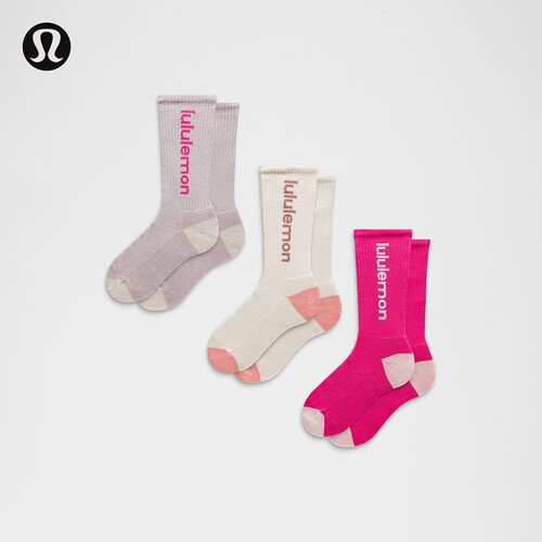 Daily Essential 中筒袜 *3 双装丨lululemon丨LU9DWVS