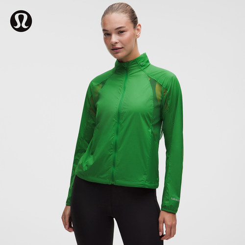 Ventilated 女士跑步自收纳通风夹克 拒水丨lululemon丨LW4CP1S