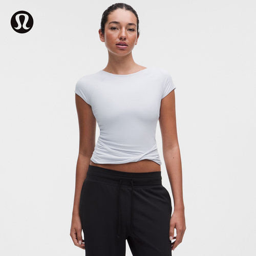 Light Nulu 女士轻盈版下摆扭结短袖 T 恤丨lululemon丨LW3KU9S