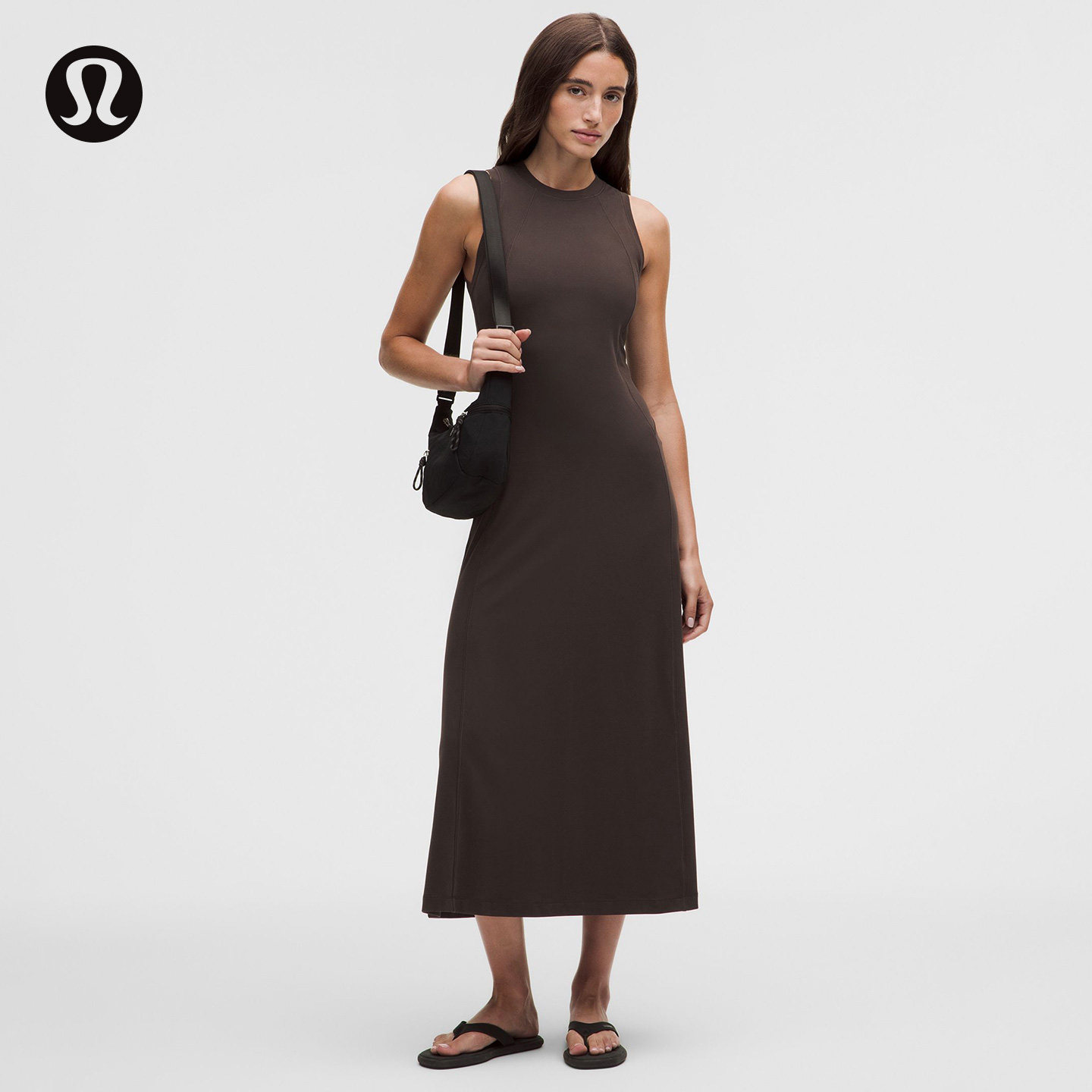 Rulu 女士修身微喇中长连衣裙丨lululemon丨LW1GDSS