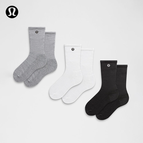 Daily Essential 中筒袜 *3 双装丨lululemon丨LU9D23S
