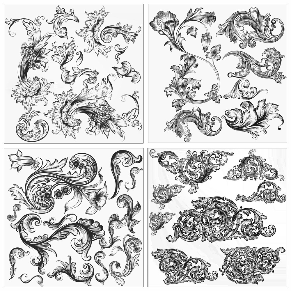 手账 整版花纹系列 透明印章图章橡皮硅胶diy相册贺卡制作diy手工