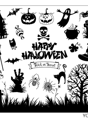 scrapbook DIY相册卡片 透明 图章硅胶印章 水晶印章 万圣系列