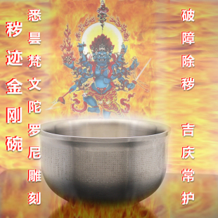 双层不锈钢防烫秽迹金刚碗 悉昙梵文陀罗尼雕刻 破障除秽 吉庆常