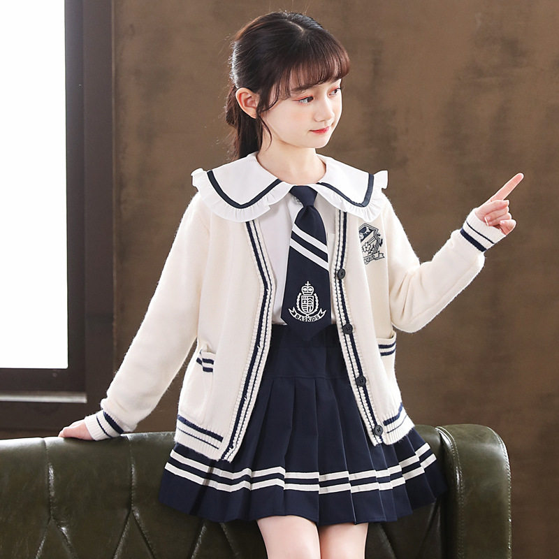 森系小学生女孩衣服春秋款10岁12女大童JK制服套装儿童姐妹闺蜜装