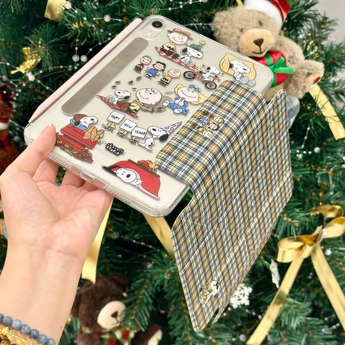 Shesell「史努比」Y折亚克力iPad保护壳磁吸分离可拆分蚕丝纹横竖可放