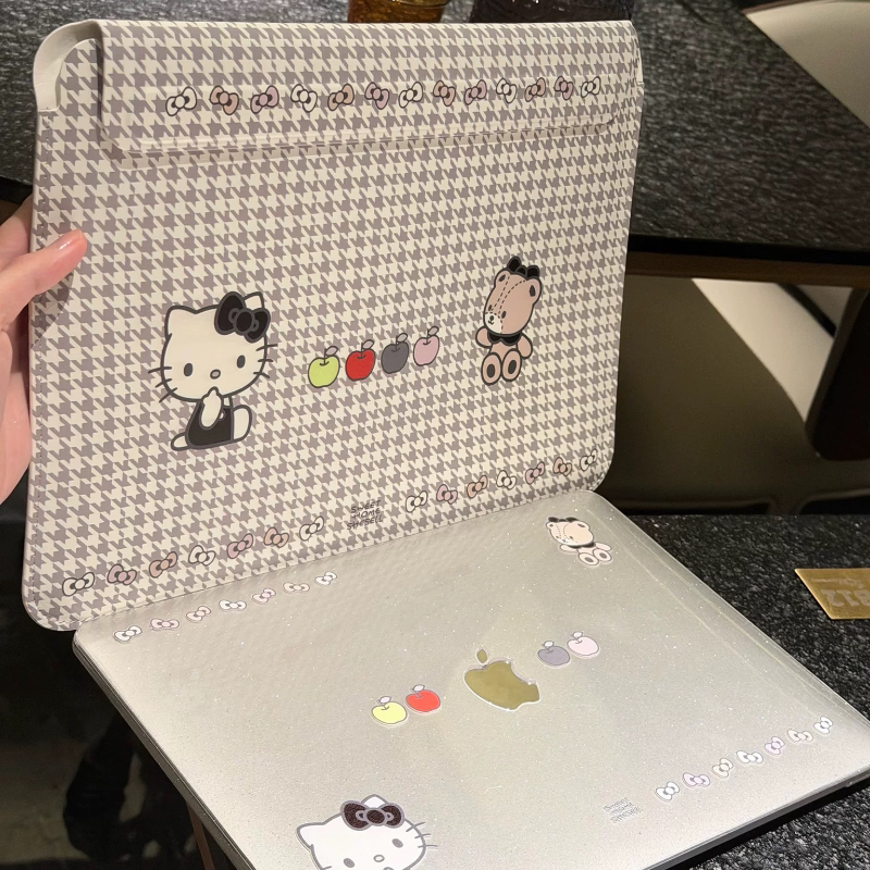 Shesell「千鸟kitty」轻薄Macbook内胆包磁吸搭扣电脑包双面皮革便携neo13寸