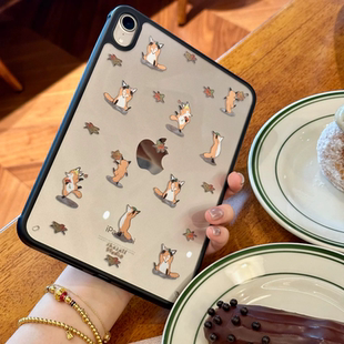 Shesell「小狐狸」黑色ipad亚克力单底保护壳pro防摔mini6苹果单壳11代轻便air6新款 11寸