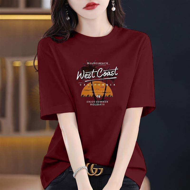 韩系纯棉短袖t恤女2026夏季新款时尚宽松显瘦百搭中长款半袖上衣