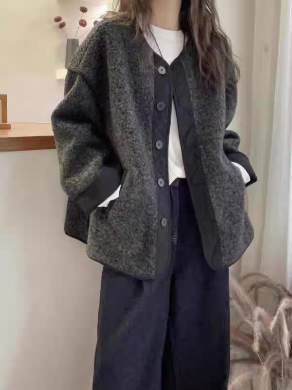 高级感洋气羊羔绒外套女秋冬新款