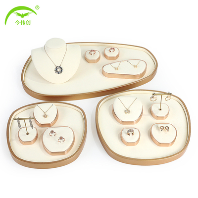 米白色超纤饰品展示架项链吊坠戒指耳钉手镯手链珠宝首饰展示道具