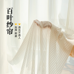 竖百叶幻影纱帘梦幻帘透光不透人卧室飘窗阳台沙 窗帘纱帘2024新款