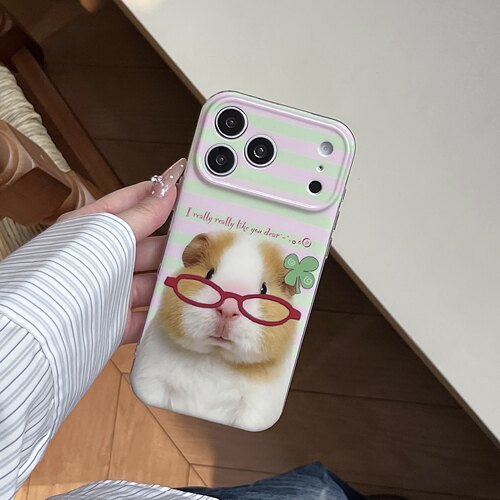 一家不会撞壳的店趣味可爱眼镜豚鼠手机壳适用苹果iphone17P18p16PROpromax15PM14IMD百搭硅胶气囊防摔保护套