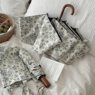 复古晴雨伞两用防晒防紫外线太阳伞女自动加大抗风折叠遮阳