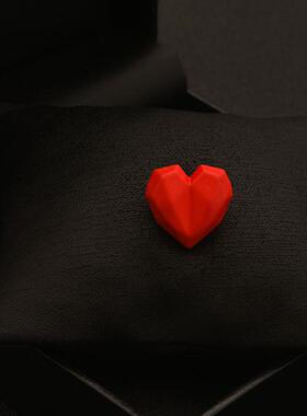 MEILAIFUREN 百搭气质可爱少女红色立体爱心小扣针胸针固定配饰女