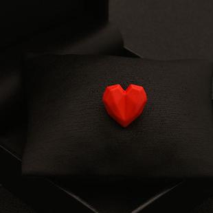 MEILAIFUREN 百搭气质可爱少女红色立体爱心小扣针胸针固定配饰女