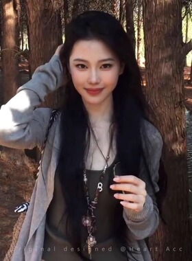 宵夜同款花朵串珠吊坠项链女配饰