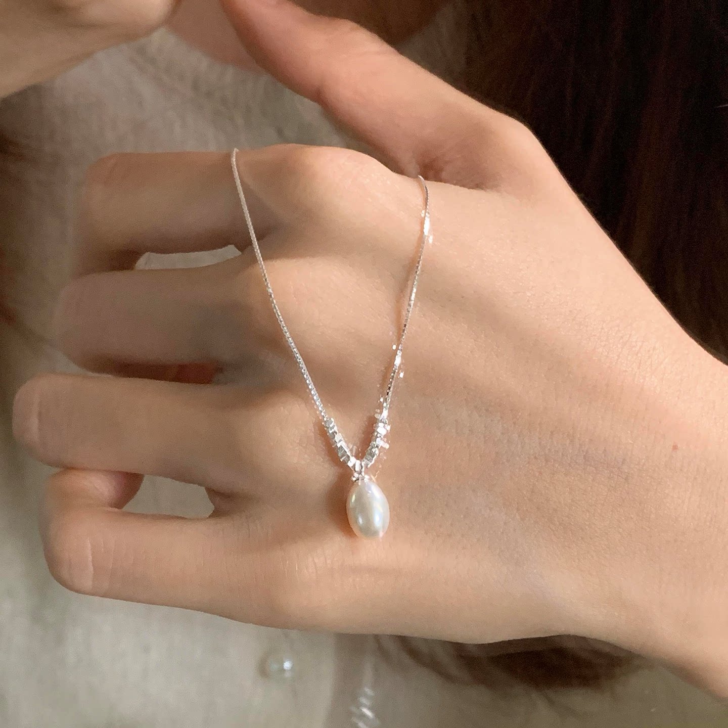 MEILAIFUREN复古珍珠锁骨链女