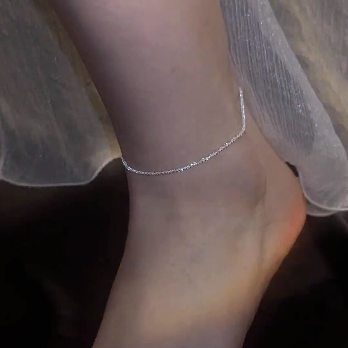 波光粼粼闪闪脚链女脚踝链