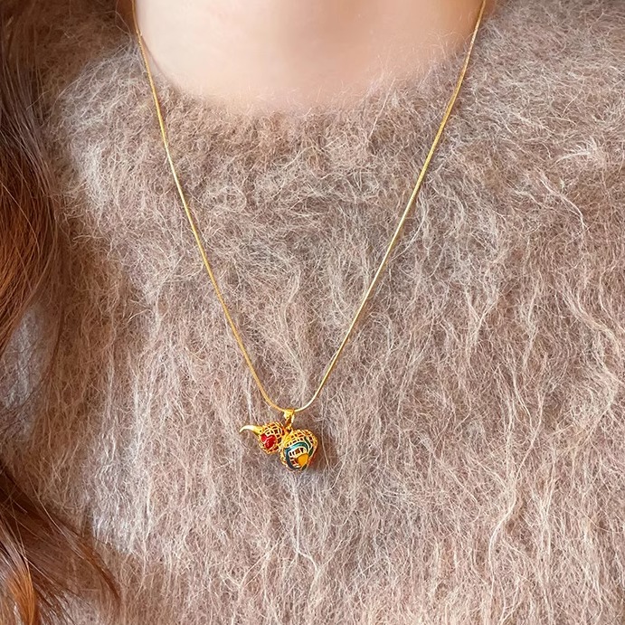 美莱芙人沙金珐琅彩镂空吊坠饰品