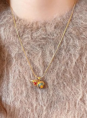 美莱芙人沙金珐琅彩镂空吊坠饰品