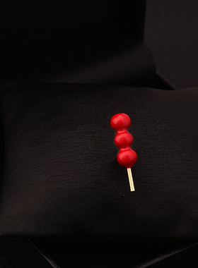 MEILAIFUREN 领口防走光红色小领针幸福团圆可爱糖葫芦迷你小胸针