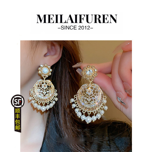 顺丰包邮宫廷耳饰银针法式复古