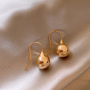 MEILAIFUREN高端定制金色大水滴耳钩耳环女高级感轻奢气质耳钉