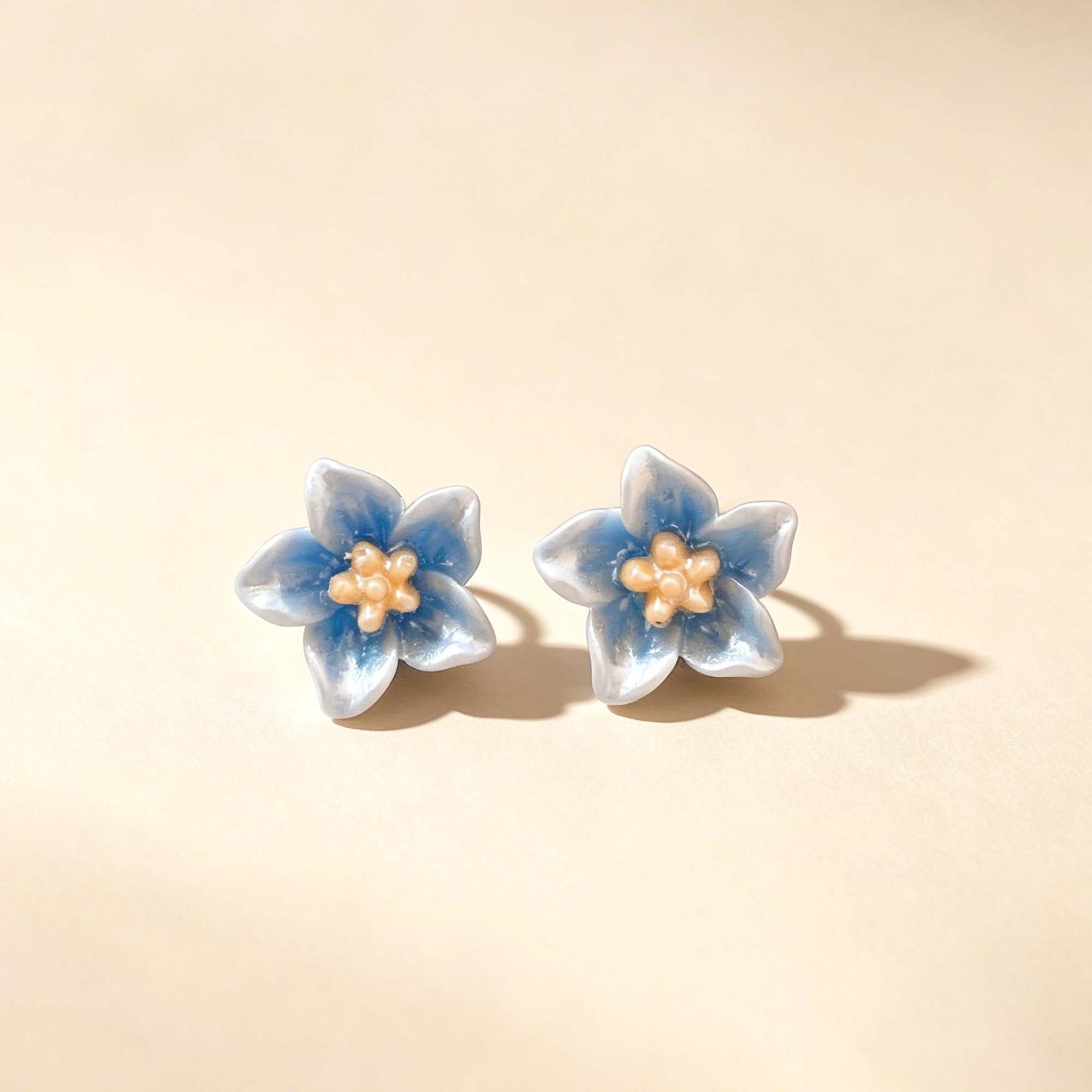 MEILAIFUREN高级感蓝色小花耳钉
