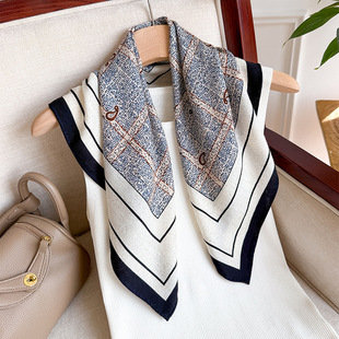 波尔卡舞曲真丝羊毛中方巾丝毛秋冬围巾女轻奢高级感百搭丝巾