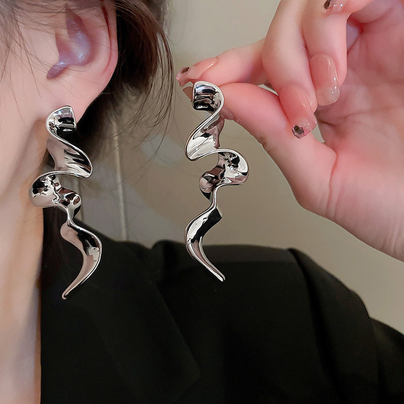 MEILAIFUREN高端定制几何耳环轻奢小众设计感高级金属冷淡风独特