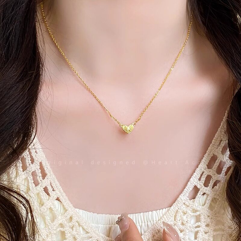 MEILAIFUREN高端定制超闪爱心碎碎冰吊坠项链女简约复古气质颈链