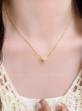 超闪爱心碎碎冰吊坠项链女